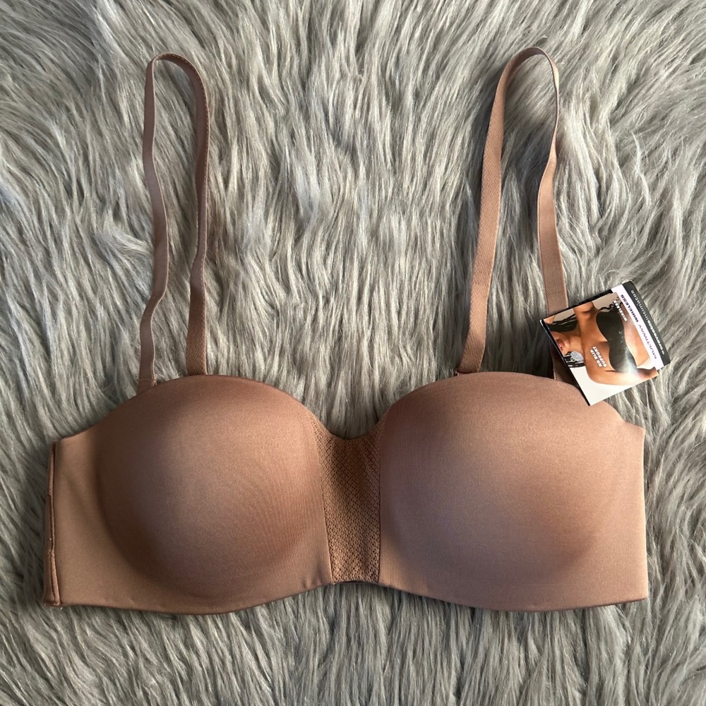 Maidenform Multiway Wireless Bra Womens Size Small Brown Lightly Lined No Slip